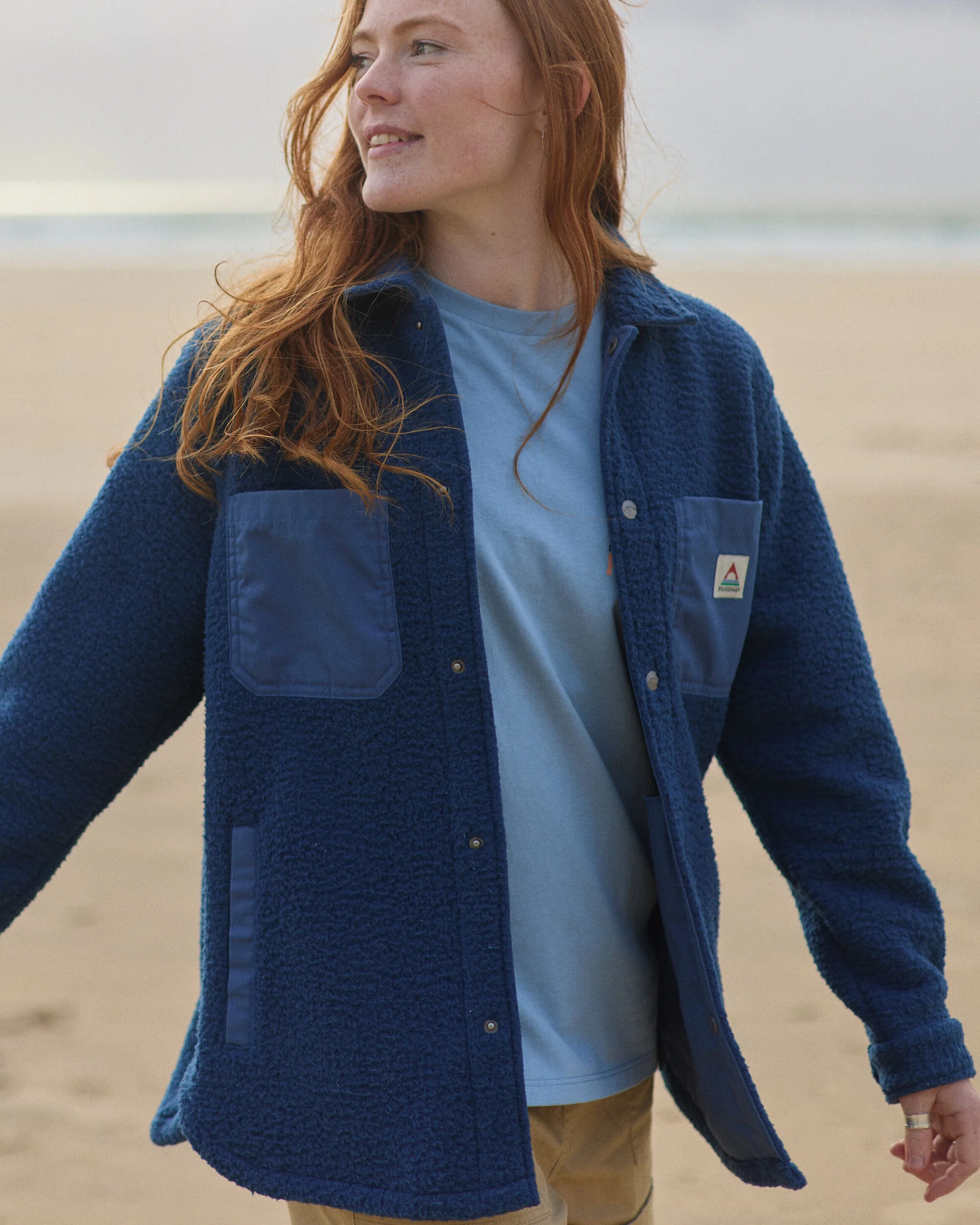 Rappel Sherpa Oversized Hemd - Dunkler Denim – Bild 4