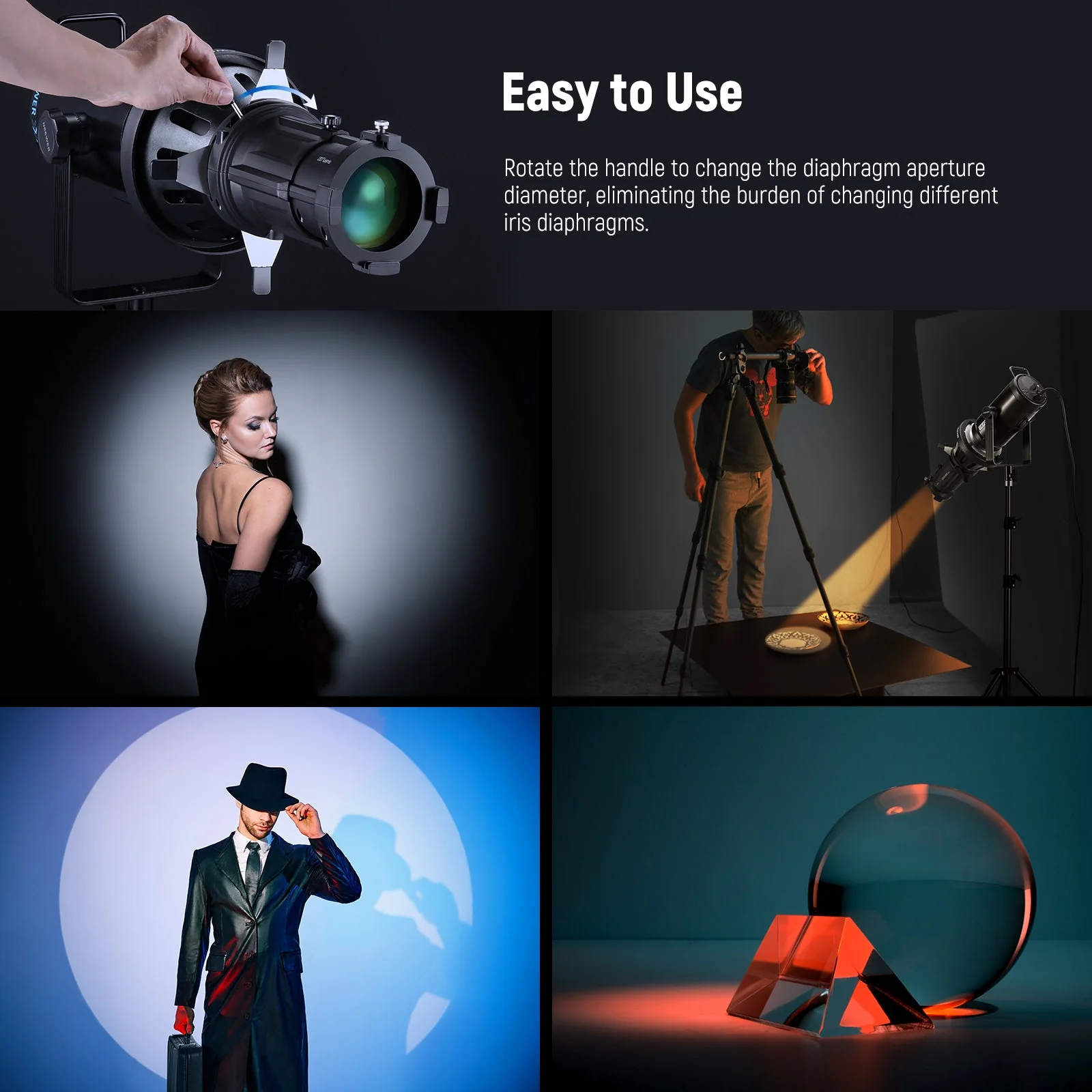 NEEWER CSS2 Spotlight Halterungs Iris für NEEWER LS-39 Strahleraufsatz – Bild 6