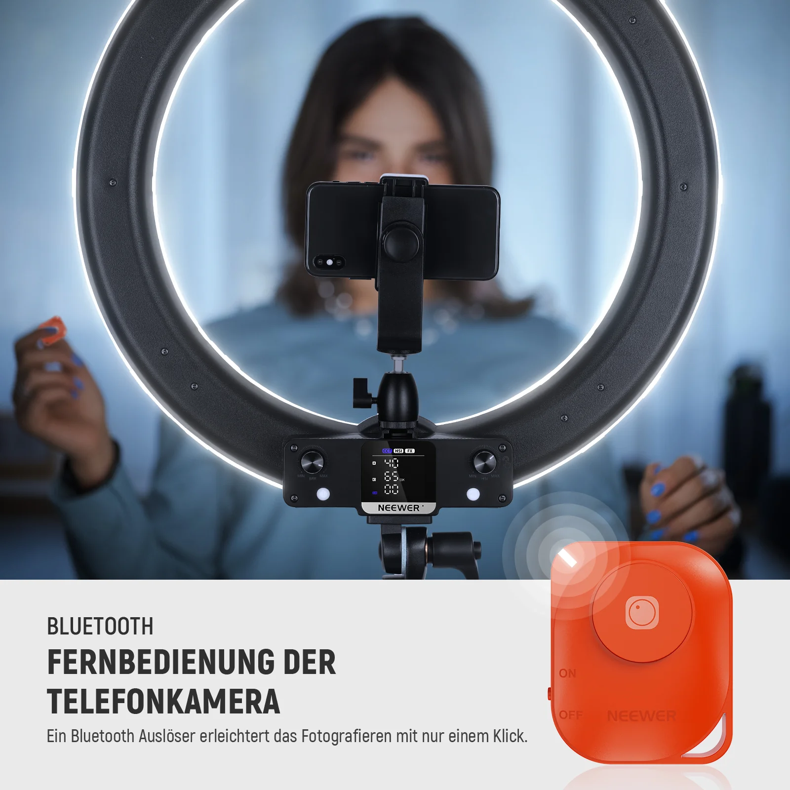 NEEWER RGB18 II 18" Tragbares RGB LED Ringlicht APP Steuerung – Bild 6