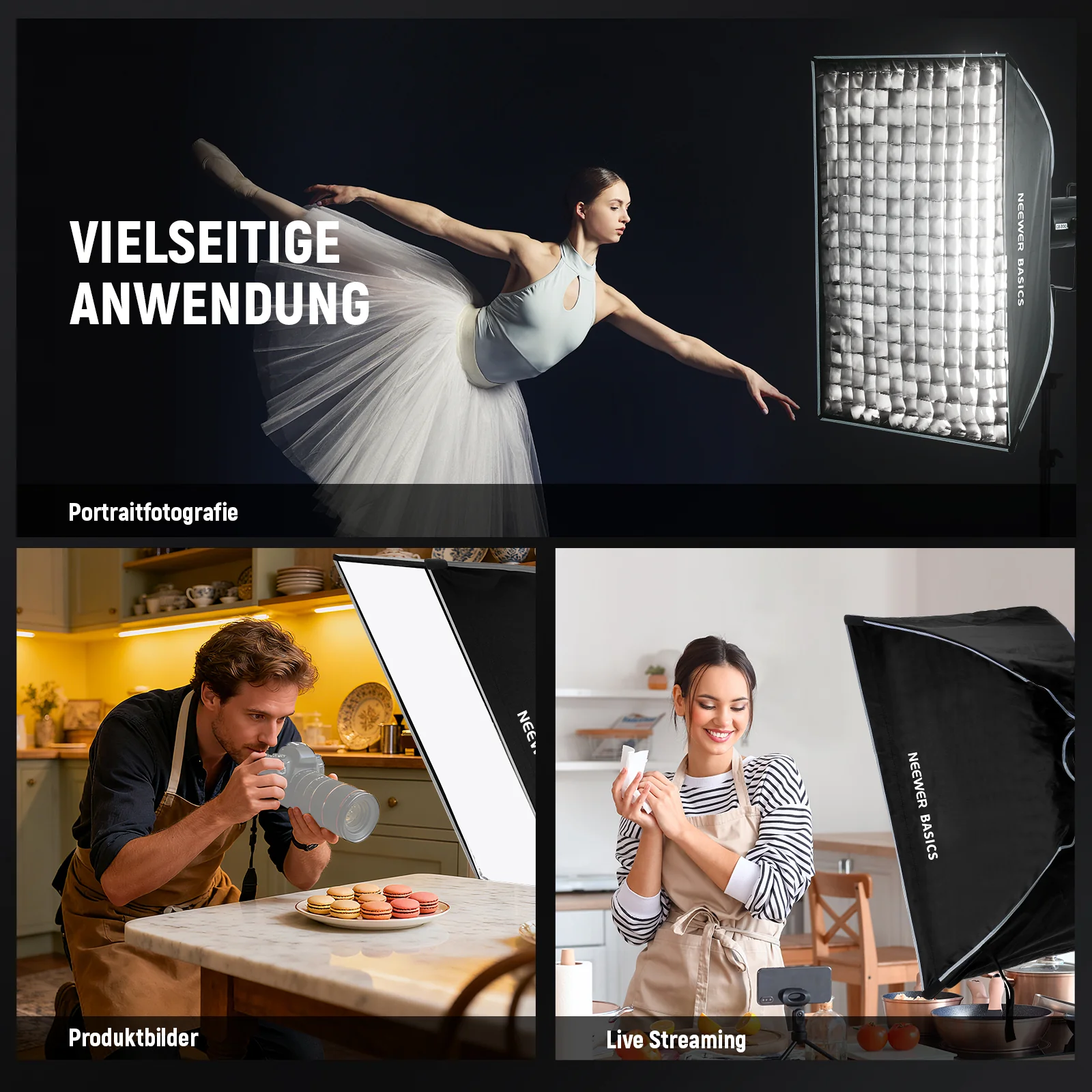 NEEWER BASICS NS60P/NS61P Streifen Softbox – Bild 8