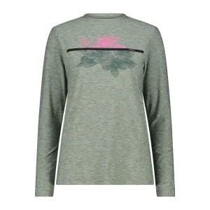 CMP Damen Shirt Woman T-Shirt longsleeve 33N2226 mineral mel. Stretch-Jersey