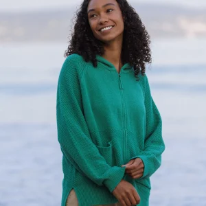 Cove Strickjacke mit Reißverschluss aus Bio-Baumwolle - Grünsee