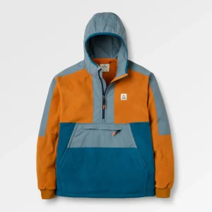 Woodland Kapuzen-Polartec Fleece - Retro Orange/Tidal Blue