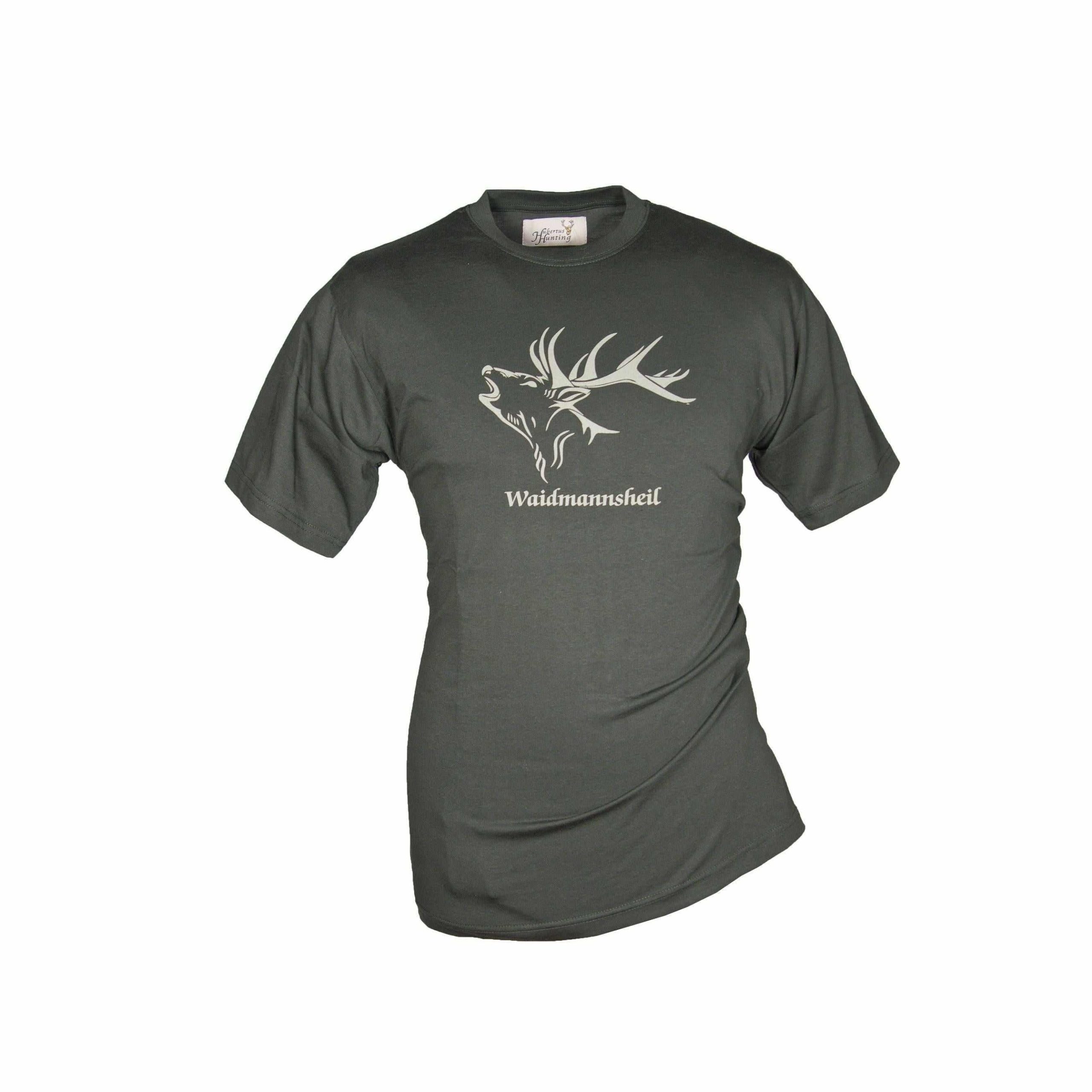 HUBERTUS Hunting Herren T-Shirt WAIDMANNSHEIL oliv Printshirt Jagd Shirt