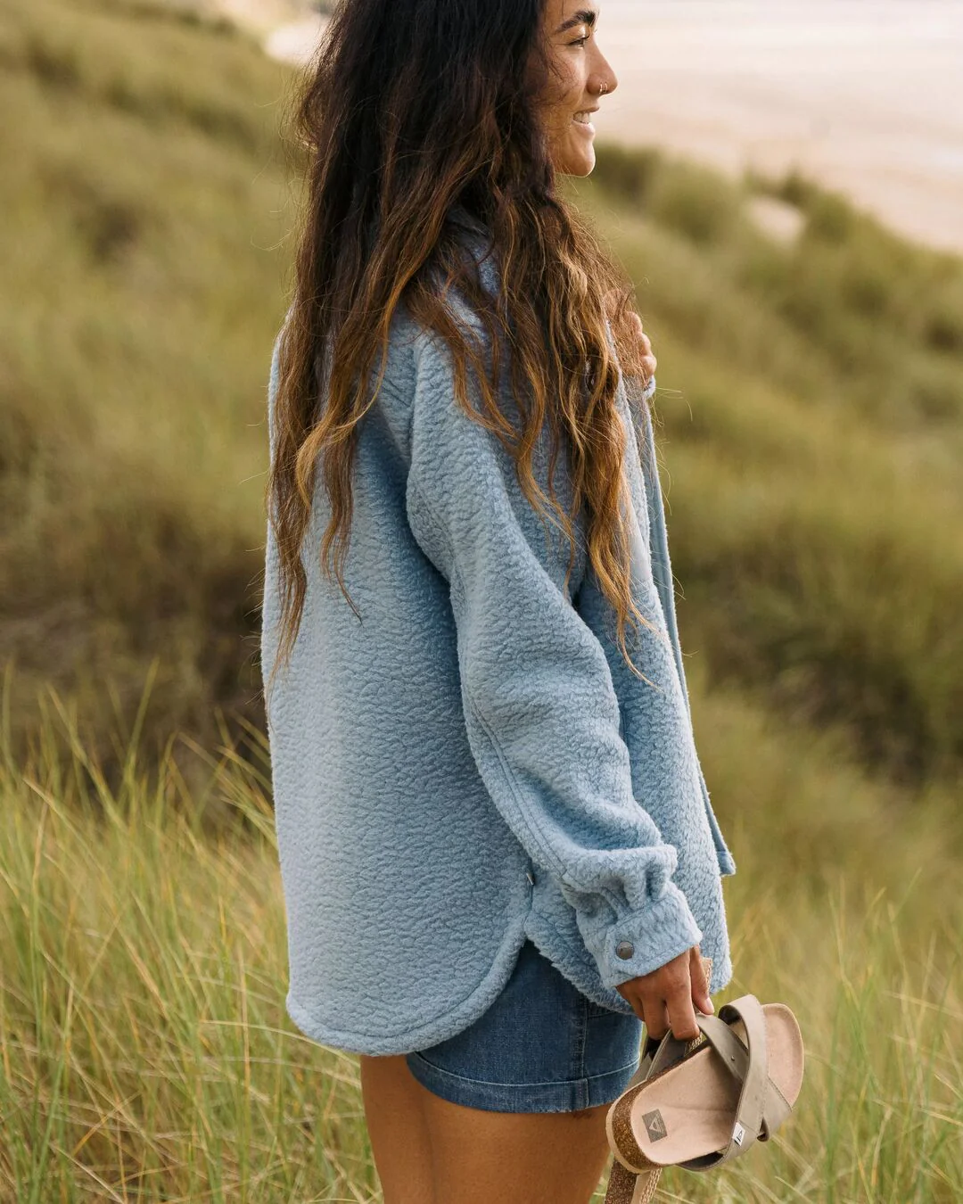 Rappel Sherpa Oversized Hemd - Verblasstes Denim – Bild 5