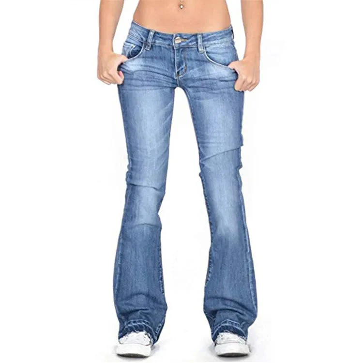 Damen Low Rise Flare Jeans: Vintage Skinny Bell Bottom – Bild 8
