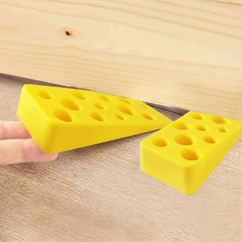 3er-Set Silikon Käse Türstopper – Lustiger Türkeil | Wiederverwendbarer Anti-Kollisions Türhalter für Zuhause, Büro & Klassenzimmer
