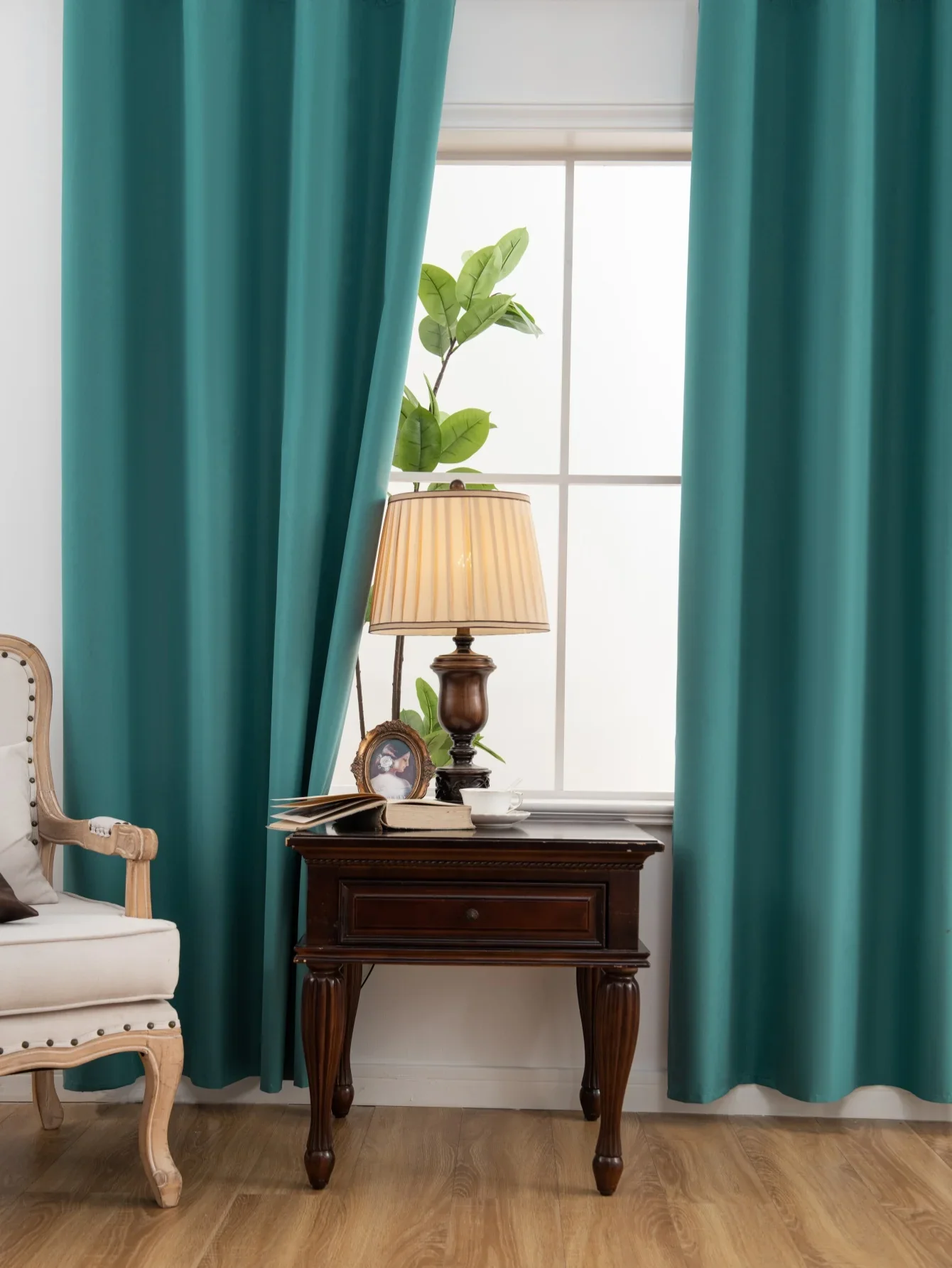 Einfarbiger 100% Verdunkelungsvorhang mit Ösen Voller Sichtschutz für Schlafzimmer Wohnzimmer – Bild 9