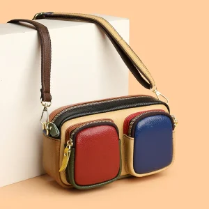 Hochwertige Leder Messenger Bag – Luxus Damen Schulter Handtasche mit Mehreren Fächern & Modische Geldbörse