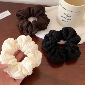 Haargummi Großes Scrunchie Einfarbig | Weiches Haargummi für Damen & Mädchen | Schonender Zopfhalter & Dutt-Accessoire