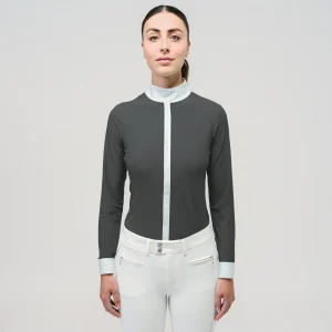 Samshield Damen Langarm-Turniershirt Julia Crystal Leaf - magnet/weiß