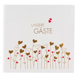 goldbuch Gästealbum Golden Hearts Kunstdruck