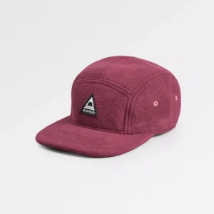 Pine Polar Fleece 5 Panel Cap - Weinrot