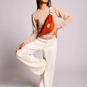 OLIVIA Bauchtasche • Cord Ziegelrot