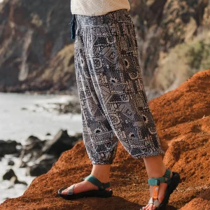 Daylily Lockere Hose - Vintage Patchwork Marineblau