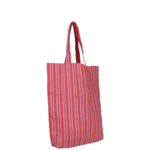 Tragetasche aus Baumwolle • Rosa/Blau/Orange gestreift