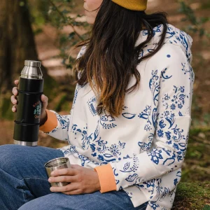 Patchwork Baumwoll-Hoodie - Cremefarben