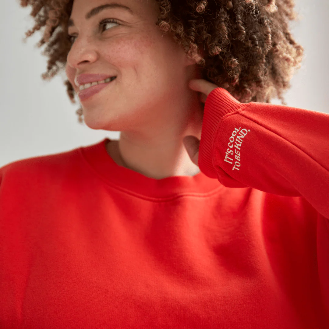 KINDNESS Sweater aus Bio-Baumwolle • Rot – Bild 5