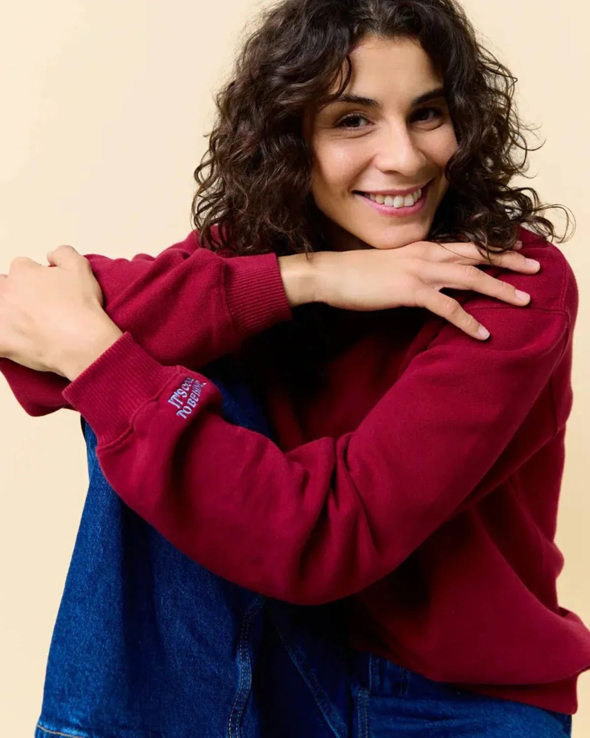 KINDNESS Sweater • Bordeaux – Bild 7