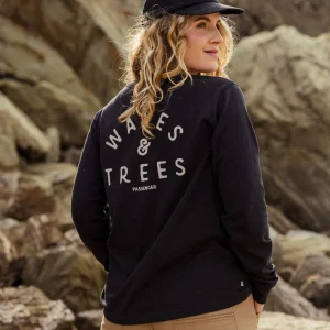 Penida Baumwoll-Langarmshirt - Schwarz