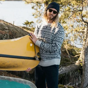 Cutback Fairisle Gestrickter Pullover - Graumeliert