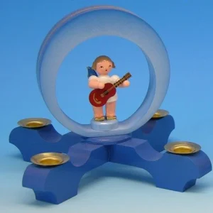 Adventsleuchter blau mit Engel